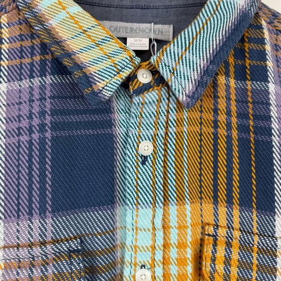 New $168 Outerknown Blanket Shirt! Rare Cumin Rogue Plaid! - Picture 2 of 14